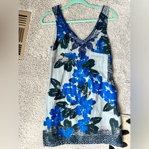 Free people blue Embroidered mini dress